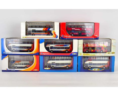 STAGECOACH; eight boxed diecast metal and wooden scale model buses and coaches (8).