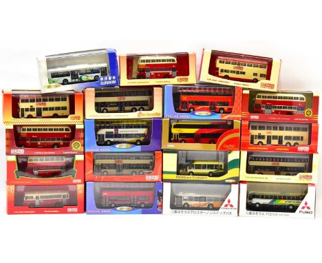 Nineteen various boxed diecast scale model buses and coaches to include KMB, Creative Master Northcord Ltd, Sunvin, Corgi, Me