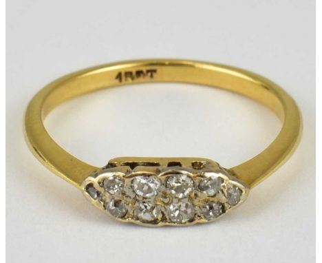 An 18ct gold diamond cluster ring, size S, approx. 3g.