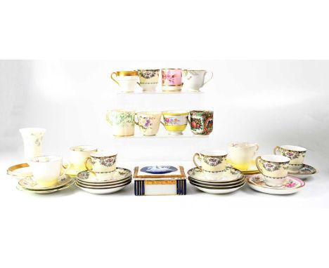 A small quantity of various coffee cans and saucers from manufacturers to include Fastlich, Crown Staffordshire, Royal Crown 