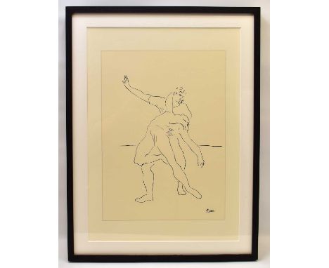 AFTER PABLO PICASSO; a modern lithograph print, 'Danseur Et Danseuse', issued by King &amp; McGaw, framed.Condition Report: F