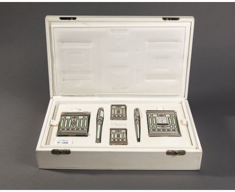 this limited edition set of 6 luxury accessories by ST DUPONT is called ‘Medici’ because of its characteristic design reminis
