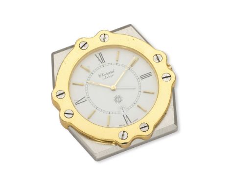 Reference: 51/8047Case: gold-plated and stainless steel, numbered ‘1374’Dial: circa 5 x 5 cm, signed ‘Chopard’, gold-plated i