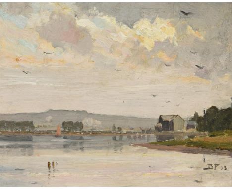 
	
		BERTRAM PRIESTMAN (BRITISH 1868-1951)
		TIDAL MILL 
		Oil on board 
		Signed with initials and dated 13 (lower right), f