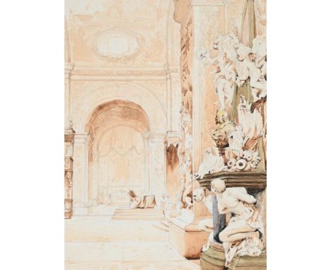 
	
		GABRIELE CARELLI (ITALIAN 1820-1900)
		AN INTERIOR VIEW FROM THE CHAPEL OF ARAGON ACROSS THE CHOIR TO THE FRENCH CHAPEL,