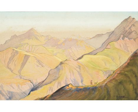 
	
		HILDA MARION HECHLE (BRITISH 1886-1939)
		SLOPES ABOVE AROLLA, SWITZERLAND
		Watercolour, pencil and bodycolour
		Signed