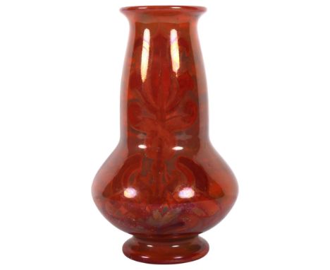 A red lustre vase, maker's stamp to the underside, Craven Dunnill &amp; Jackfield, H22cm, from the estate of a former Manager