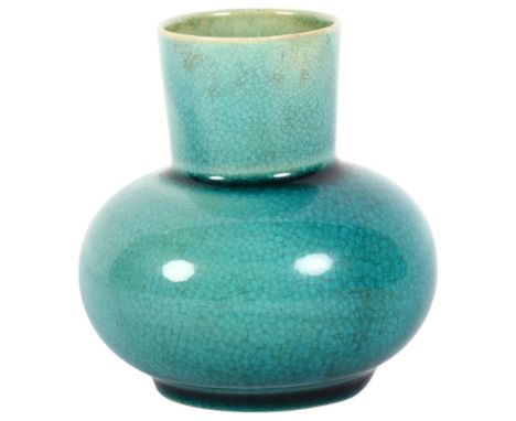 A Linthorpe turquoise glazed vase, maker's stamp to base, ref. 811, H7cm, from the estate of a former Manager and collector a