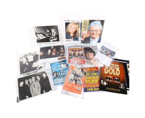 A collection of autographed photographs and prints, including Rolling Stones, Colin Blunstone, Judith Durham, and many others