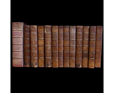 12 volumes leather-bound The Ancient History by M Rollin, published 1813, translated from French, leather-bound, with Dublin 
