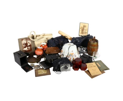 Cameras, handbags, lamp shade, etc