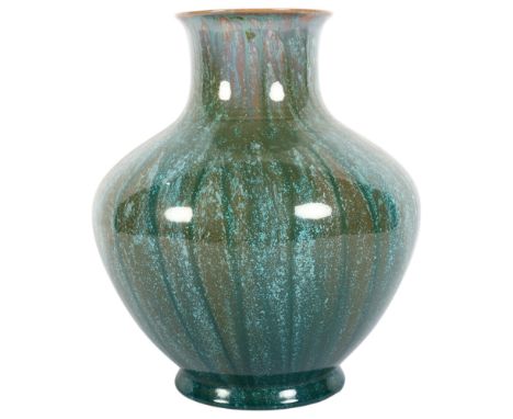 A Pilkingtons Royal Lancastrian turquoise blue glazed vase, maker's stamp to base, ref. 2501, H25cm, from the estate of a for