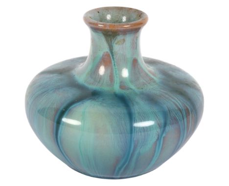 A Pilkingtons Lancastrian turquoise vase, maker's stamp to underside, ref. 2159, H10cm, from the estate of a former Manager a