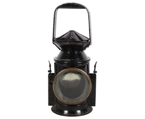 C EASTGATE &amp; SON LTD - a Second World War Period issue railway lamp, black painted with applied plaque, dated 1943, H32cm