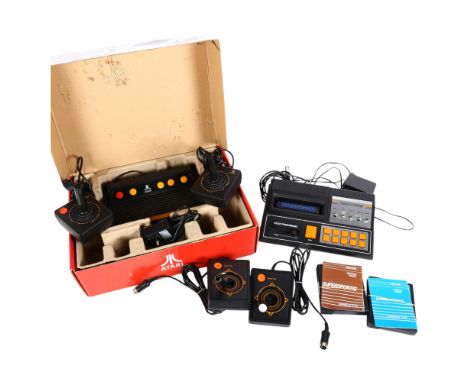 A Vintage Grandstand SD-070 Colour Programable Retro Video Game Console, with associated joysticks, cables and game cartridge