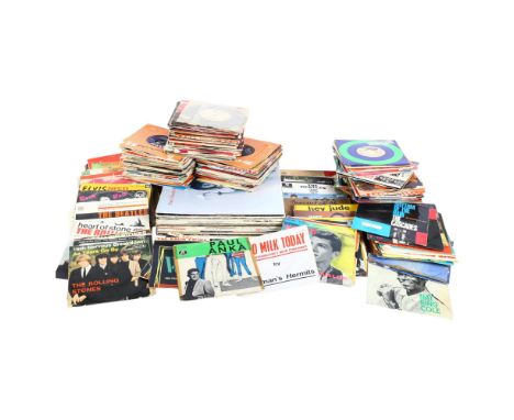 A large quantity of vinyl records, LPs and 7" singles, various artists, including The Rolling Stones, The Beatles, Pink Floyd