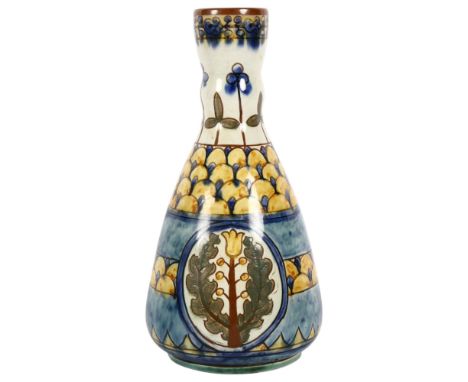 A Carlo Manzoni (1855 - 1910) ceramic pottery bottle vase, signed to base, ref. 1896, H20cm, from the estate of a former Mana