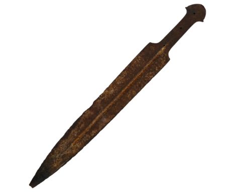 Antique wrought-iron spearhead, 46cm