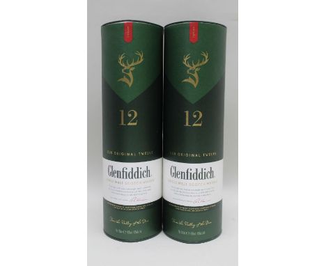 Glenfiddich Single Malt Scotch Whisky boxed 12 Year, 2 bottles