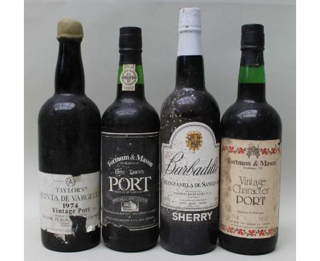 Taylors 1974 port, 1 bottle
Quinta de Varqellas vintage port, 1 bottle
together with four bottles of mixed wine