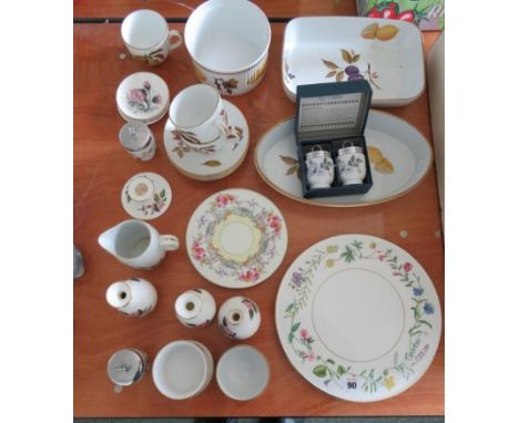 Royal Worcester Evesham pattern dishes; egg coddlers, Wedgwood vases and other decorative china.