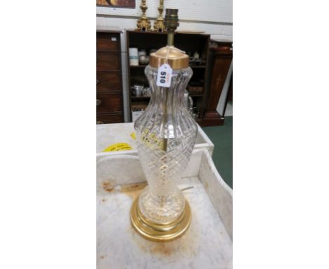 A large 20th Century cut glass table lamp 