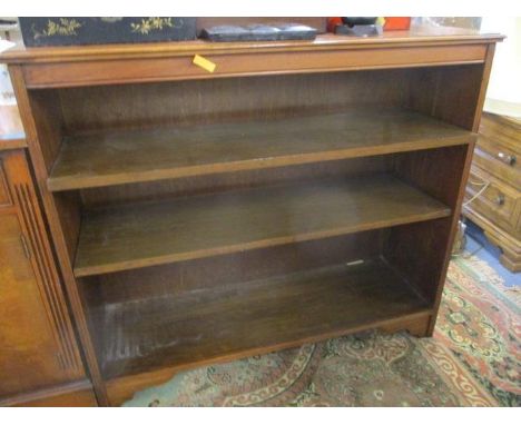 A 20th century mahogany three shelf bookcase, 36" x 42" x 14" 