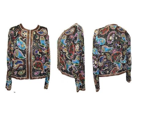 Vintage Frank Usher Beaded Jacket, size S 
