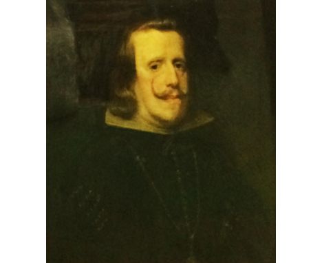 Late C19th F/g Oil on Canvas Portrait Spanish King Phillip IV after Velasquez, believed to be painted by artist ?Cave, in ela
