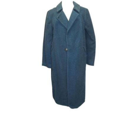Ladies Vintage Petrol Blue Wool Coat, approx. size 14 