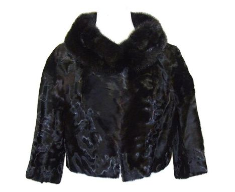 Calman Links Vintage Black Fur Jacket, approx. size 8/10 