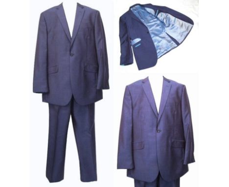 *FROM THE WARDROBE OF JULIAN CLARY* Ozwald Boateng Tonic Blue/Purple Suit, jacket labelled size 42R, trousers approx. 34" wai