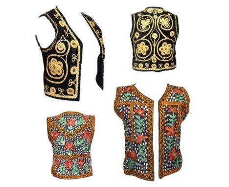 2 Vintage Waistcoats with embroidered decoration (2) 