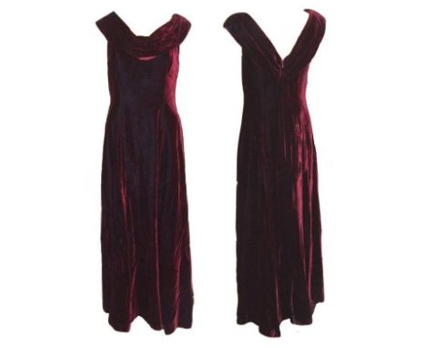 Vintage Debut Dark Red Velvet Evening Dress, size 10 