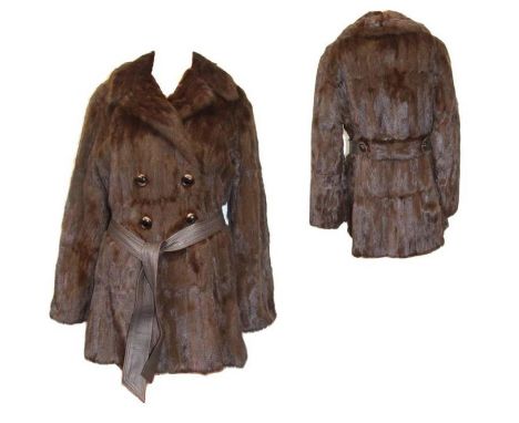 Ladies Vintage Mink Jacket with leather half belt, approx. size 10 