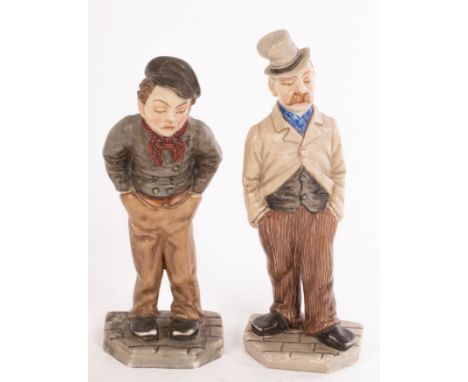 Two Royal Worcester character figures of Victorian men, impressed marks, 15cm high CONDITION REPORT: Condition information is