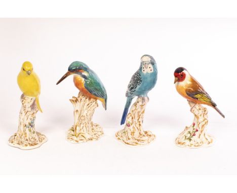 Four Royal Worcester models from the Birds on Stumps Series by Frederick Gertner (1886-1960), all with gloss finish and gildi