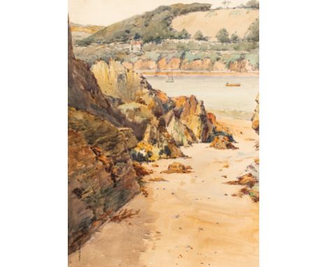 John William Wadsworth (1879-1955): three watercolours of the coast in Cornwall and Honfleur, Normandy, all signed J W Wadswo