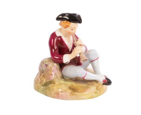 A Royal Worcester Watteau figure of a Boy by James Hadley, signed and inscribed and dated 1876, 10cm high/see illustration CO