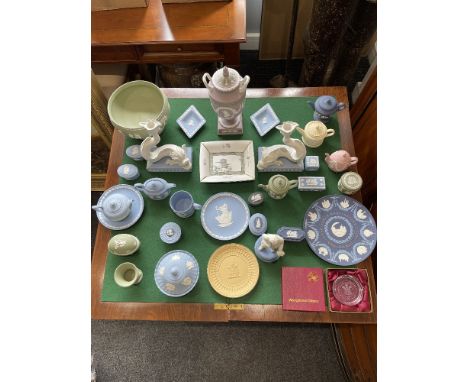 A Large Collection Of Wedgewood To Include Plates, Bowls, Teapots, Trinket Boxes And Other.