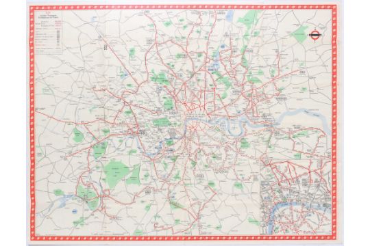 London Trolleybus & Tram Route Map With The Compliments Of London 