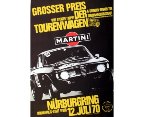 Sport Posters Alfa Romeo GTA 1970 Grand Prix. Original vintage car racing poster featuring a great image of Alfa Romeo GTA. G