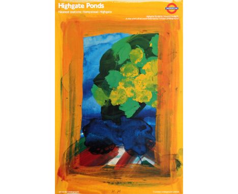 Travel Poster - London Underground - Highgate Ponds by Howard Hodgkin. Art on the Underground. Country: UK. Year: 1990. Artis