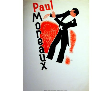 Advertising Posters Paul Moreaux. Original vintage music advertising poster: Paul Moreaux. Great Art Deco design of a jazz or