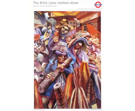 Travel Poster - London Underground - The Brick Lane Clothes Show - Mick Rooney, R.A. Art on the Underground. Country: UK. Yea