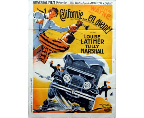 Cinema Posters California Straight Ahead. Original vintage cinema poster for a film, California Straight Ahead. Issued in Fra