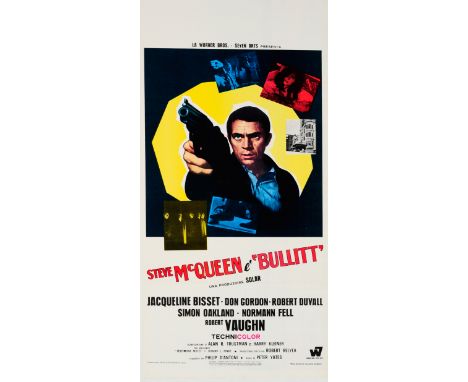 Cinema Posters Bullit Steve McQueen Italian Locandina. Original vintage movie poster for the Italian release of the classic A
