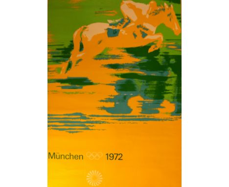 Sport Posters Munich Olympics - Horse Riding. Original vintage Olympics poster for a horse riding event at the 1972 Munich Ol