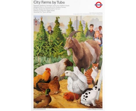 Travel Poster - London Underground - City Farms by Tube - City Farms by Lizzie Riches. Art on the Underground. Country: UK. Y