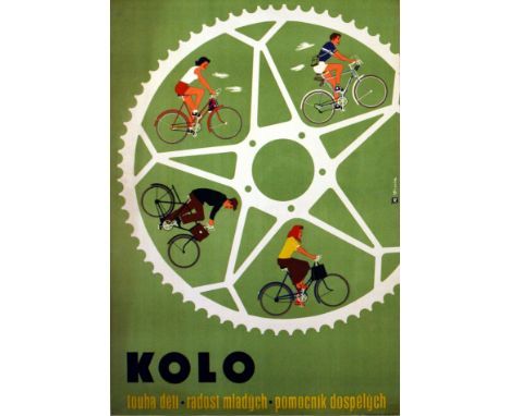 Sport Posters Kolo - Wheel. Original vintage cycling poster: Kolo - wanted by children, Joy for the young, helper for the adu